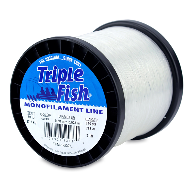 Triple Fish Mono Line, 60 lb (27.2 kg) test, .031 in (0.80